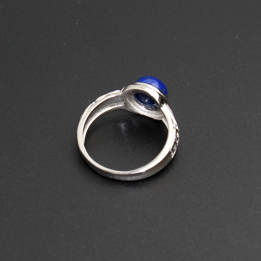 925 Sterling Silver Vampire Diaries Elena Daylight Ring – Real Lapis Lazuli