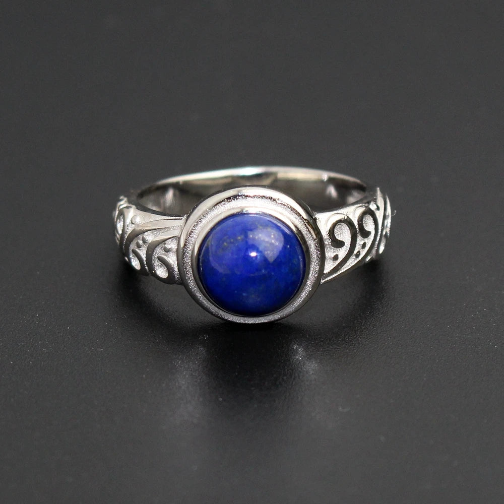 925 Sterling Silver Vampire Diaries Elena Daylight Ring – Real Lapis Lazuli