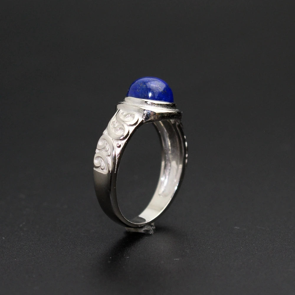 925 Sterling Silver Vampire Diaries Elena Daylight Ring – Real Lapis Lazuli