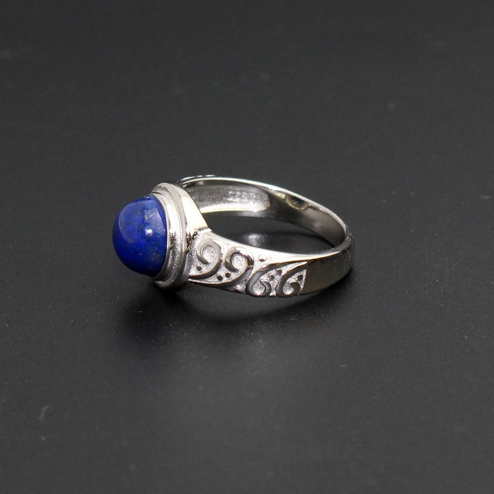 925 Sterling Silver Vampire Diaries Elena Daylight Ring – Real Lapis Lazuli