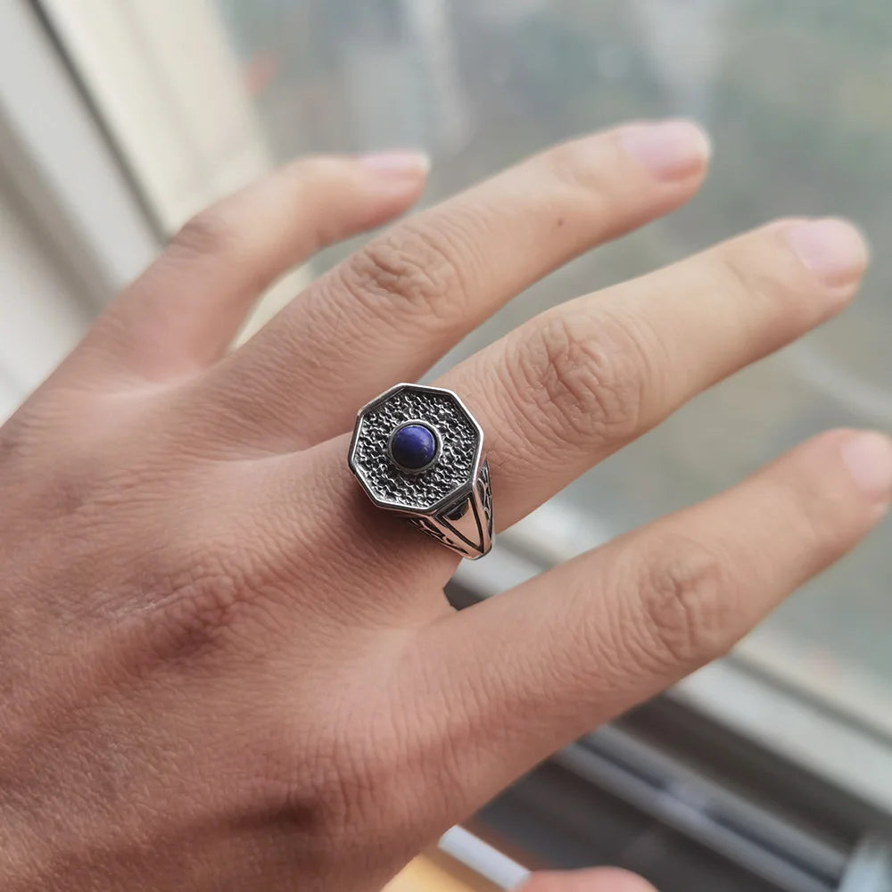 925 Silver Vampire Rings with Lapis Lazuli – Inspired by The Originals (Damon, Stefan, Elijah, Klaus, Rebekah)